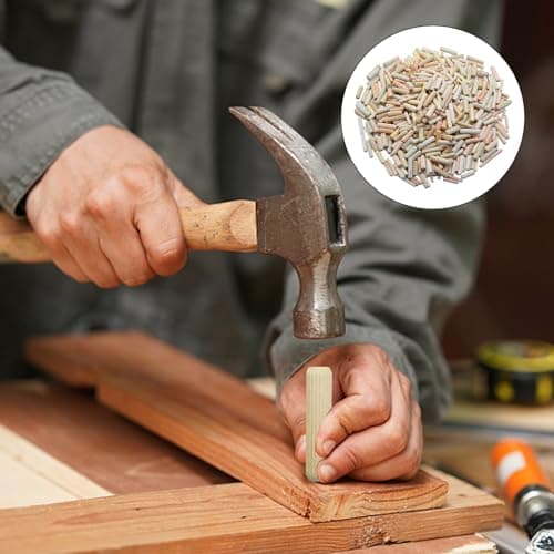 600 Pcs Assortiment de Tourillon Bois,Tourillons ein Bois,Chevilles en Bois Massif Rainurées pour Fraisage,Réparation de Meubles,Artisanat, Bricolage(6 Tailles)