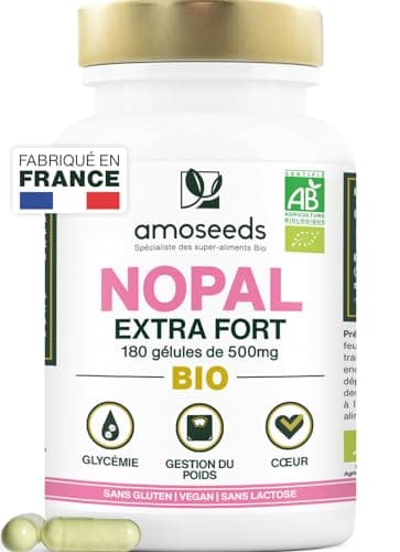 Nopal Bio Extra Fort | Formule Puissante | 180 Gélules Vegan | Qualité Supérieure