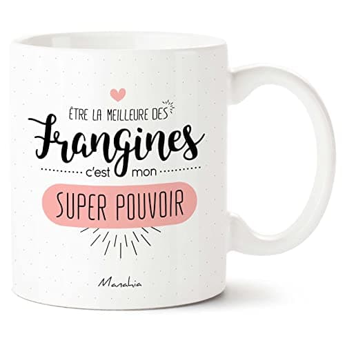 Manahia Mug Cadeau Soeur - Être la Meilleure des Frangines c'est mon super Pouvoir - Avec Boite Kraft - Imprimé en France - Noël, Anniversaire Soeur - 330 mL Céramique - Frangine - Tasse Soeur
