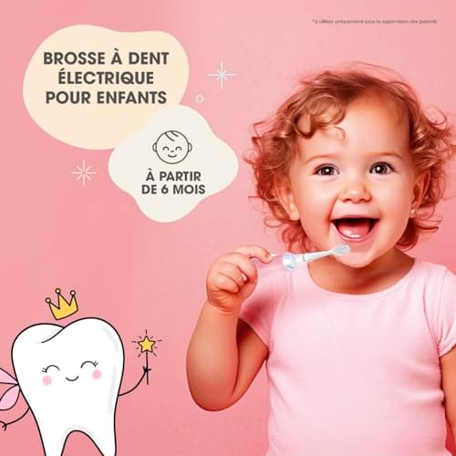 VITALmaxx Brosse à dents électrique pour enfants | Des dents propres et ludiques avec lumière LED et minuterie | L'introduction idéale à l'hygiène dentaire pour les bébés et les jeunes enfants