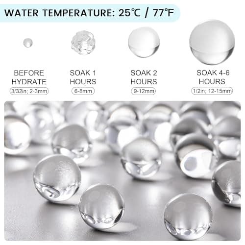 ANZON MORIES Perles d'eau claire 328g billes et plates pour vase, Perle d eau transparente en hydrogel et eau gélifiée Clair, bougies flottante, décoratif maison, déco Noël, festivité marriage