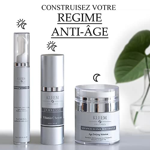 Kleem Organics Serum Vitamine C Visage avec Acide Hyaluronique et Vitamine E - Vitamine C Serum Visage qui Boost le Collagen, Réduit Rides, Taches Acné, Taches Noires - Sérum Vitamine C Bio 30ml