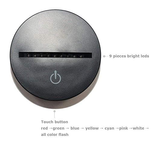 HPBN8 Ltd Illusion Optique 3D Dauphin Nuit Lampe Art Déco Lampe Lumières LED Décoration Lampes Touch Control 7 Couleurs Change Veilleuse USB Powered Enfants Cadeau Anniversaire Noël Cadeaux