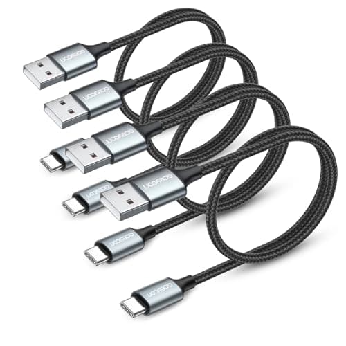 aceyoon Mini USB C, Lot de 4 Cable USB C 50cm Charge Rapide 3A et Synchro Cable Type C en Nylon Tressé Cable USB C Court Compatible avec Samsung Galaxy S24 S23 pour Huawei P60 Mate 50