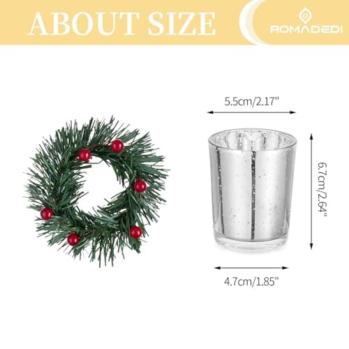 Photophore Verre Bougeoir Decoration Noel: Romadedi 6 Pièces Supports pour Bougies Chauffe-Plat pour Table Interieur Maison Salon Décoration Porte-Bougie pour Cadeau Fenetre Extérieur Noël Deco