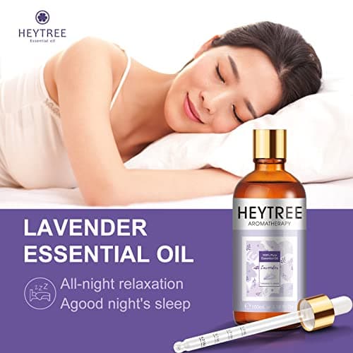 HEYTREE Huile essentielle de lavande 100ml Huile idéale pour les soins de la peau, le bain et la douche, l'humidificateur, le diffuseur