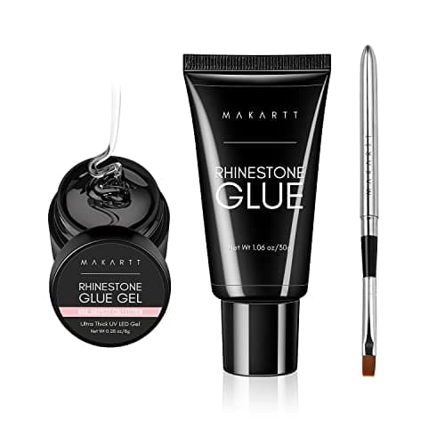Makartt Nail Art Rhinstone Glue Gem Gel, Super Adhésif Nail Gel pour Pierres Précieuses, Nail Art Gel pour Pierres Précieuses Pierres de Cristal Bijoux