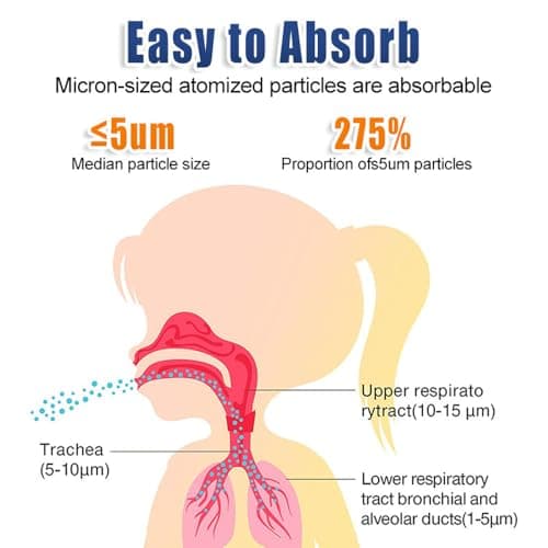 Inhalateur Nébuliseur Portable - avec Embout Buccal et 2 Masques, Aérosol Silencieux pour Enfants et Adultes, Idéal pour la Maison et les Voyages