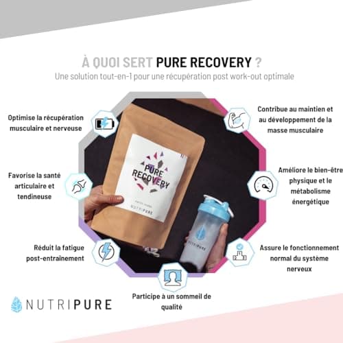 Nutripure | Pure Recovery | Complément Alimentaire Musculation tout-en-1 | Optimise la Récupération | Protéine Whey Isolate, BCAA, Collagène, Zinc, Magnesium | 775 gr | Goût Chocolat | Made in France