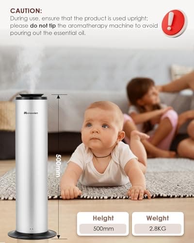 Mxmoonant Diffuseur d'Huiles Essentielles sans Eau, Couvrant 1500m3, 500ml Bouteille d'huile, Contrôle d'Application&Timer, Commerce, pour Bureau, Magasin, Hotel