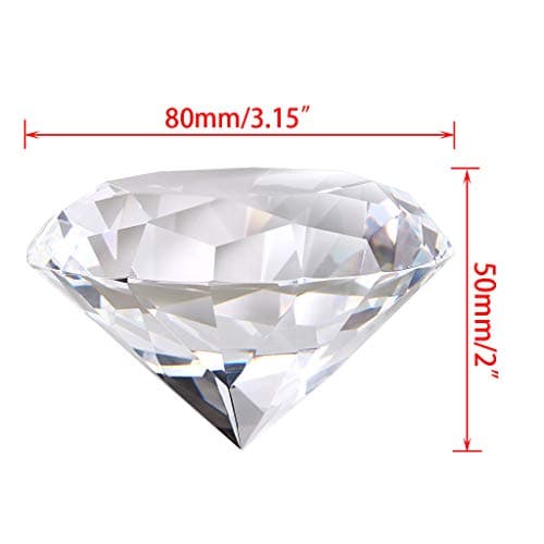 BSTKEY Presse-Papier en Cristal et Diamant 80 mm – Ornement en Verre pour Photographie, décoration de fête de Mariage, décorations étincelantes