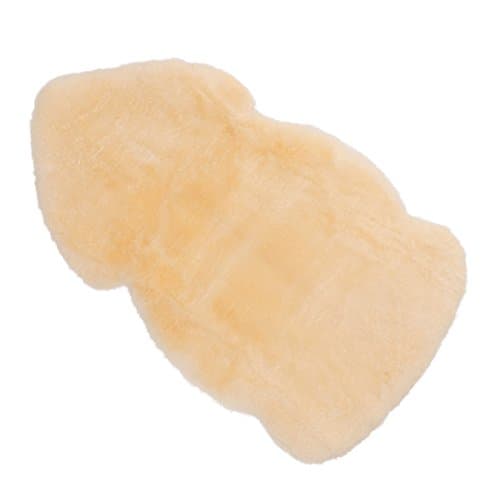 Werner Christ Peau de Mouton pour bébé Baby – Peau médicale, Douillette, qualité Allemande, idéale pour Landau, comme Couverture ou Tapis de Jeu. Longueur : 65, 75, 85, 95 cm, Couleur Nature Jaune
