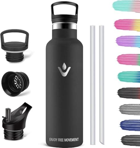 HoneyHolly Gourde Isotherme 1L, étanche sans BPA, Gourde Isotherme, Double Paroi, Bouteille Isotherme, 18/8 Acier Inoxydable, Gourde INOX, Bouteille d'eau pour Sport, Randonnée, École, Bureau