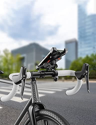 Grefay Support Téléphone Vélo Moto Porte Telephone Velo Universel Support Telephone Trotinette Electrique, Scooter, VTT avec 360° Rotation pour 3,5 à 6,5 Pouces GPS pour Smartphones Autres Appareils