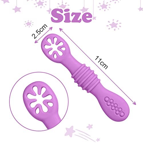 Vicloon Cuillère en Silicone pour Bébé,6PCS Cuillères Bébé Apprentissage Ustensile D'apprentissage Adapté à Dentition Première Étape Recommandé par Les Experts Sevrage (color8)