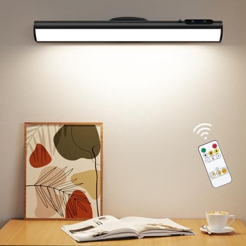 Hapfish Reglette LED Cuisine Rechargeable USB, 4000mAh Lampe Murale Sans Fil, Lumiere Magnetique avec Télécommande, Barre Eclairage Tableau a Pile pour Placard, Interieur, Vitrine, Armoire, Meuble