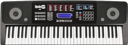 Rockjam 61 Kit Clavier Piano 61 Écouteurs Clés Stand Clavier Banc de Piano Numérique Pédale de Sustain et Simplement L'Application de Piano
