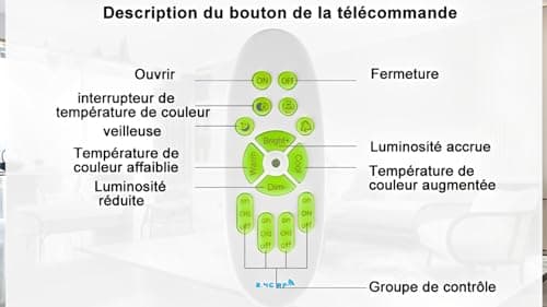 Luminaire Plafonnier LED Dimmable Salon Lustre 3000K-6000K, Avec Télécommande Moderne Plafond Rectangulaire Design 65W Applicable à Salon, Cuisine, Chambre (White, 105cm)