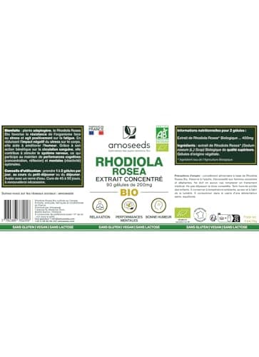 Rhodiola Rosea BIO | Extrait Concentré (rosavine + salidroside) | 100% Naturel | Adaptogène, Anti-stress, Équilibre Émotionnel | 90 gélules vegan | Fabriqué en France | Qualité Supérieure
