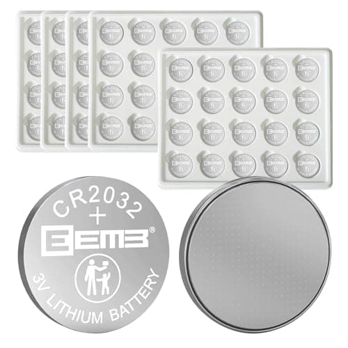 EEMB Piles Bouton CR2032 Lot de 100 Pile CR 2032 3V Bouton au Lithium 2032 Batterie DL2032, ECR2032, LM2032 240mAh Compatible pour Porte-clés, télécommande de Voiture, Moniteur de Glucose, Montres
