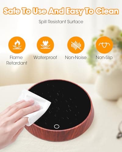 Chauffe Tasse Bureau avec Inductance Gravitationnelle pour Arrêt Automatique, Réchauffe Tasse à 3 Réglages de Température, Maintien Thé Lait Café au Chaud