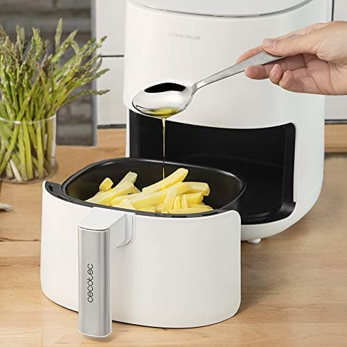 Cecotec Friteuse sans Huile à Air Chaud 2,5 L Cecofry Deluxe Rapid Sun. Puissance de 1400 W, 8 Modes, Température jusqu'à 200o, Panier et grille conviennent au lave-vaisselle