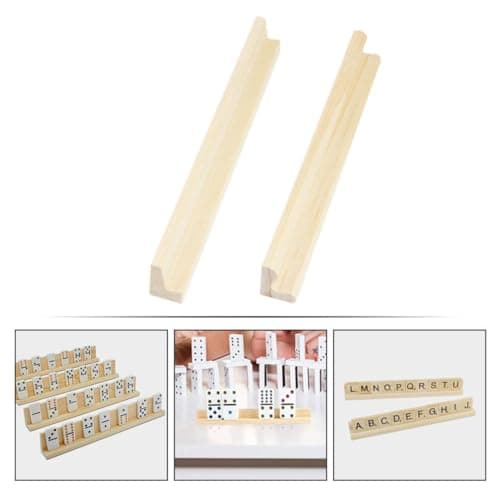 Vaguelly Ensemble De 8 Pièces Base de Lettre en Bois Support de Train Mexicain Support de tuiles de Dominos présentoirs Porte-Dominos en Bois Support de Cartes de Jeu Jouet Plateau décorer