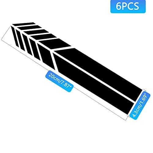 6Paires Voiture Arrière Vue Miroir Autocollant, Universels Autocollants Rétroviseur Vinyle Modifié Stripe Decal Décoration Auto Racing Body Side Stripe Decal pour Voitures SUV véhicules, Noir(20×2cm)