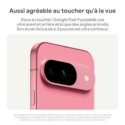 Google Pixel 9 – Smartphone Android débloqué avec Gemini, Appareil Photo avancé, 24 Heures d'autonomie et écran Actua 6,3 Pouces – Noir Volcanique, 256GB