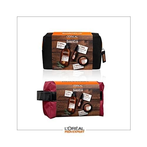 L'Oréal Men Expert BarberClub - Trousse Barbe + Visage + Cheveux pour Homme - Nettoyant 3-en-1 + Huile Barbe Longue + Crème Coiffante - À l'Huile Essentielle de Bois de Cèdre - Coffret 3 Produits