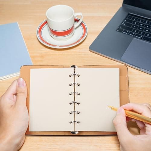 RNHDLY Mini Carnet, Carnet de Poche, Petit Carnet de Notes Ring Binder, Petit Carnet de Notes de Poche, Classeur Budget a7 pour L'école, Le Bureau, L'écriture