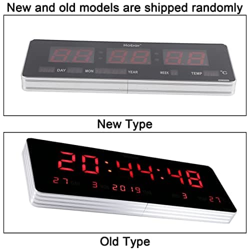 Horloge LED Réglage Automatique de l'heure Horloge numérique LED avec Affichage de la température du Calendrier Prise UE 110-240V(Calendrier de la Semaine de température)