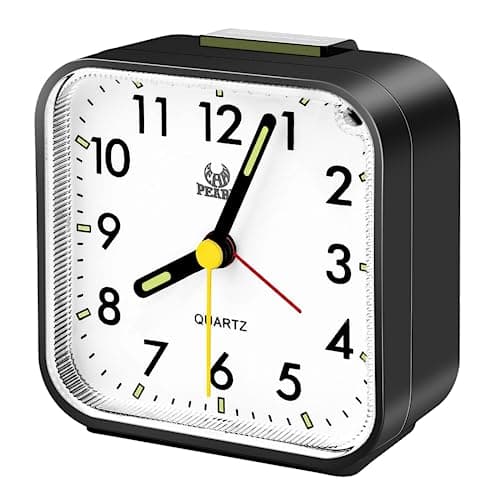 Miiepls Analogique Silencieux sans Tic-Tac,Petite Réveil De Voyage Lumineux Idéal pour Famille/Bureau