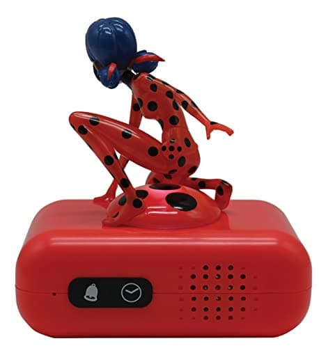 Lexibook Miraculous Ladybug Chat Noir - Réveil Veilleuse, Ladybug Lumineux, Horloge, Réveil pour garçon et Fille, Snooze, Rouge - RL800MI, Taille unique