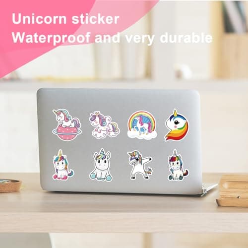 EIHI Licorne Autocollants, Autocollants Esthétiques Imperméables - Autocollants Esthétiques pour Ordinateurs Portables, Livres, Bouteilles, Scrapbooking, Ordinateurs, 100 pièce