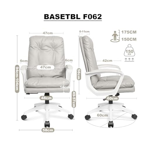 BASETBL Fauteuil Bureau 150 kg, Chaise de Bureau Confortable en Tissu technologique, Chaise Bureau Ergonomique avec Dossier Haut renforcé, Convient aux Enfants, aux Adolescents et aux Adultes