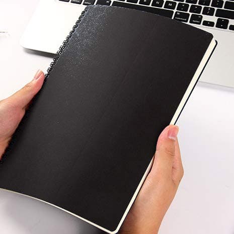 SIYI-XIU 2Pcs A5 Carnet de Notes à Spirale Cahiers Classique en Couverture Kraft Blocs Notes Spirales Doté Ligné Bloc Note 60 Feuilles,Noir