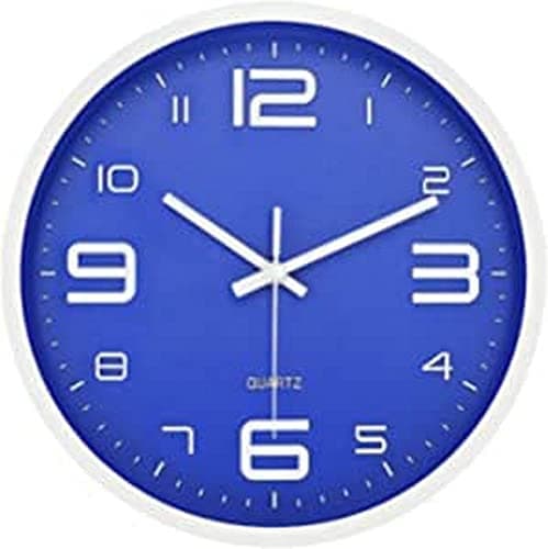 LW Collection Horloge Murale Xenn7 Bleu Blanc 30 cm - Petite Horloge Murale Industrielle en Métal - Horloge Murale Moderne - Mouvement Silencieux - Horloge Silencieuse