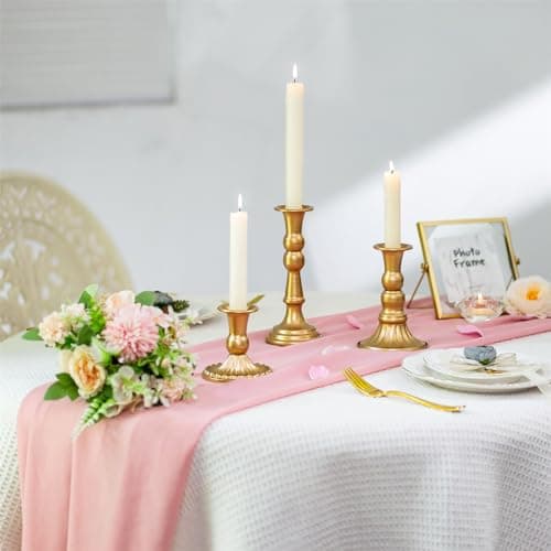 Sziqiqi Bougeoirs pour Centre de Table Mariage - 3 Pièces Chandeliers en Métal Photophore Decorative pour Noël Mariage Cérémonie Fête