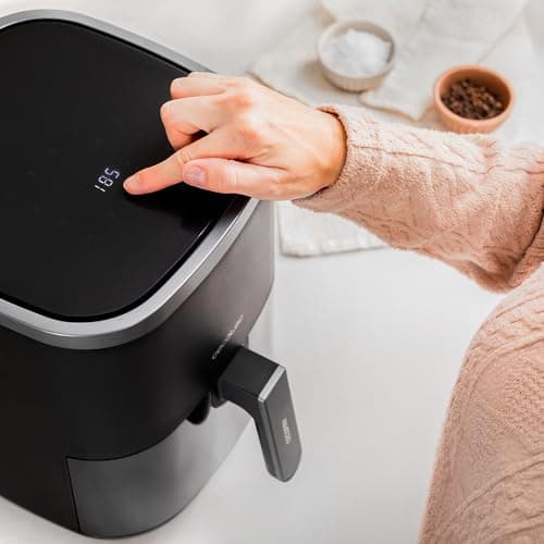 Cecotec Friteuse à Air sans Huile de 4 L avec Fenêtre Cecofry Fantastik Window 4000. Air Fryer. 1400 W, 9 Menus, Contrôle Tactile, Technologie PerfectCoo, 80-200oC, Temps Ajustable
