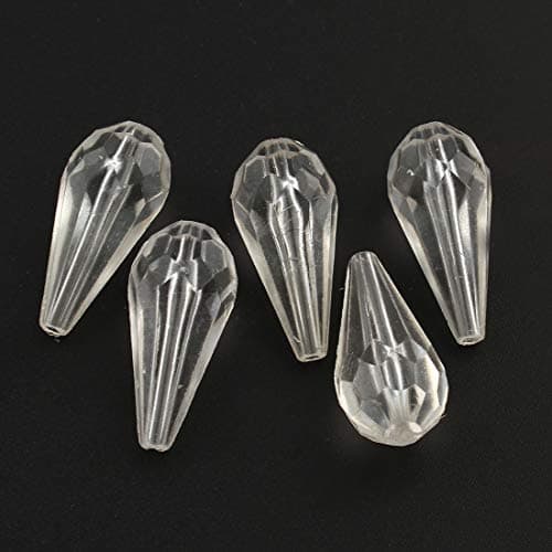 60 pièces de perles en plastique, couleur cristalline, forme de goutte, 25 mm, perles de bijoux, perles décoratives