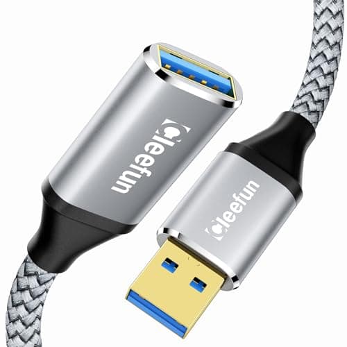 CLEEFUN 1M Cable Rallonge USB 3.0 5Gbps Cable Extension USB 3.0 Mâle A vers Femelle A Compatible avec Clé USB, Hub USB, Manette PS4/PS5/Xbox, Disque Dur, Imprimante, Webcam