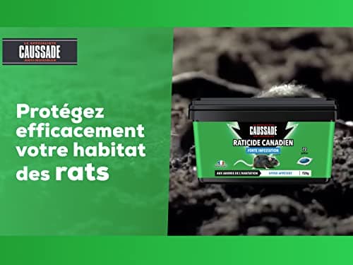 CAUSSADE CARPT720 Raticide Canadien - Fortes Infestations - 72 pâtes - Lieux Secs - Lieux Humides - Hyper Appètent - Fabriqué en France