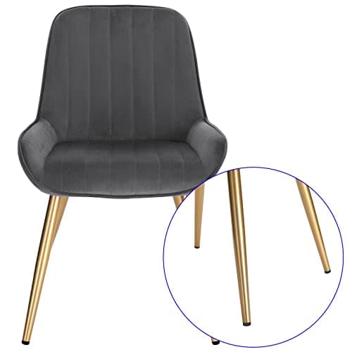 Lestarain Lot de 2 Chaises de Salle à Manger avec Dossier Chaise de Cuisine Rétro Chaise de Salon Assise en Velours et Pieds en Métal,Gris foncé