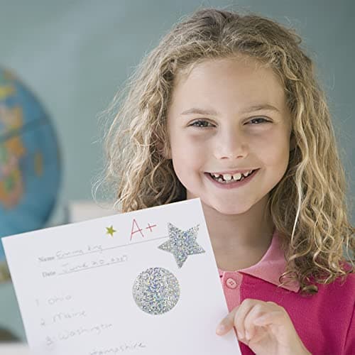 Lot de 500 autocollants en forme d'étoiles argentées - 3,8 cm - Imperméables et amovibles - Pour enfants, enseignants, entreprises