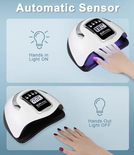 UIHOL Lampe UV LED Ongles Gel, 280W Professionnel Sèche Automatique, 66 Lumières Séchage Rapide, Grand LCD Ecran, 4 Minuteries 10s/30s/60s/99s pour Vernis Semi Permanent