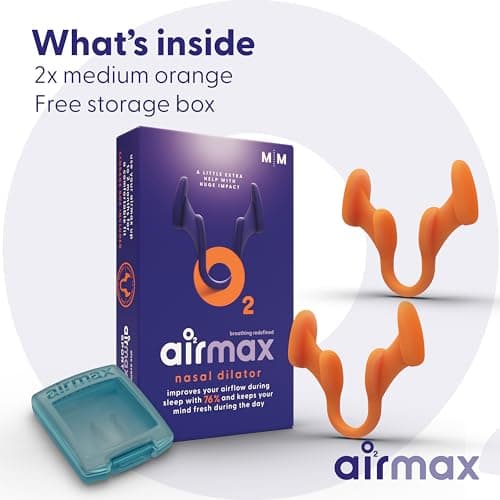 Airmax | Dilatateur nasal | Contre la congestion nasale | Réduit le ronflement - Pack 6 mois - 2X Taille Medium - Recommandé par les médecins