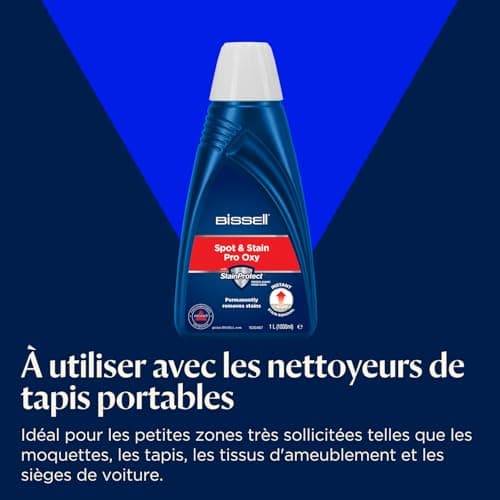 Bissell SpotClean HydroSteam, Shampouineuse Canapé, Moteur Puissant de 1000W, Nettoyeur Vapeur avec Technologie HydroSteam, Nettoyeur pour Tapis, Moquettes, Meubles, Tissus, Voiture & Plus, 3689N
