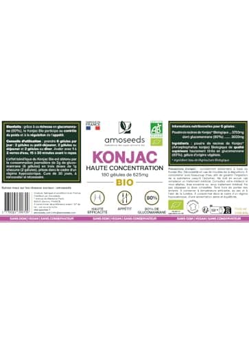 Konjac BIO Extra Fort | 3000mg Glucomannane | 180 Gélules Vegan | Aide au contrôle du poids dans le cadre d’un régime hypocalorique | Qualité Supérieure