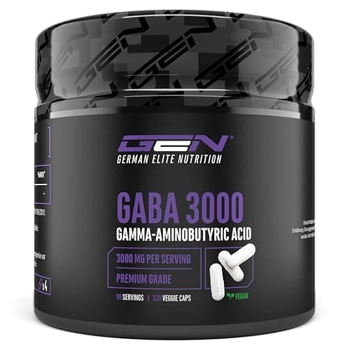 GABA 3000-320 gélules à 750 mg - Acide Gamma Aminobutyrique - Fortement dosé avec 3000 mg par portion journalière - Acide aminé de première qualité - Vegan